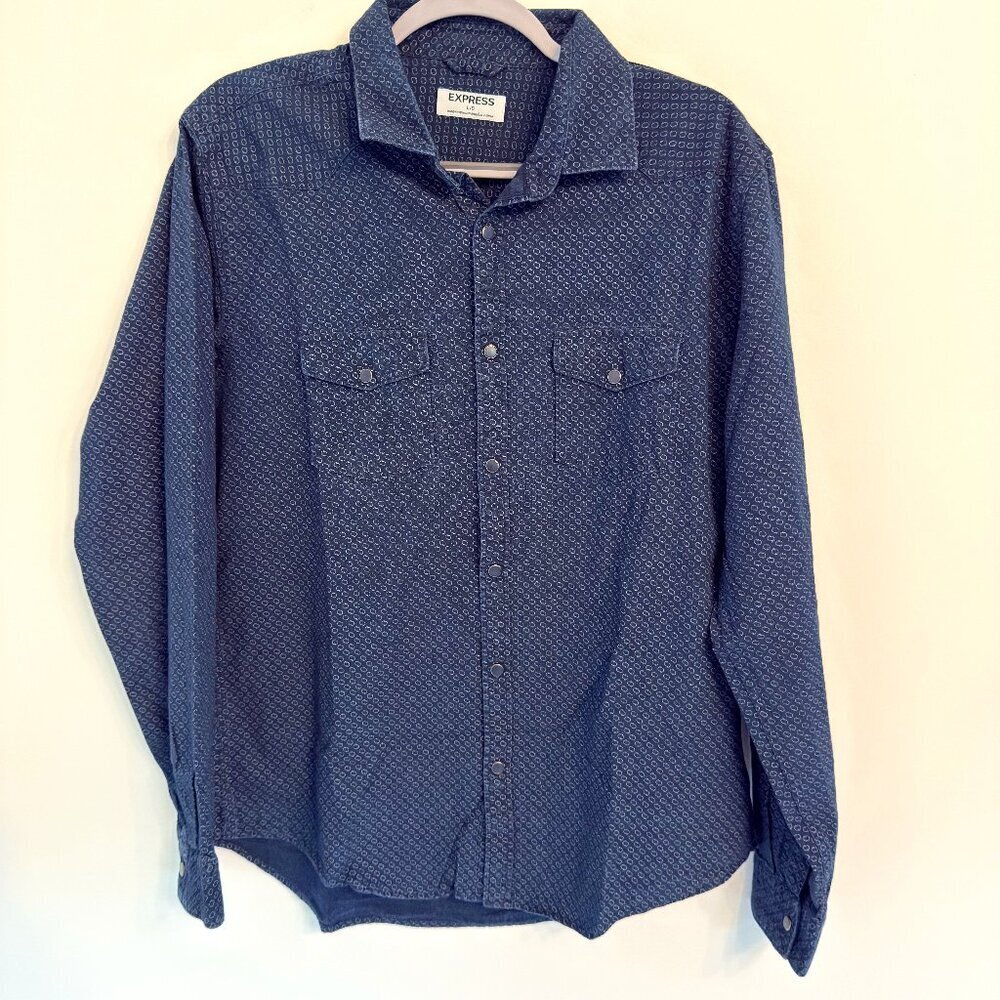 👔 Express Men's Long Sleeve Snap-Front Shirt